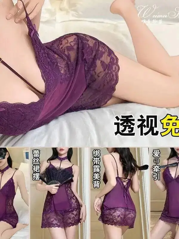 Elegant Sheer Sexy For Women Pure Desire Transparent Mesh Lace Camisole Dress Sexy Backless Deep V Suspenders Sleeveless A3NL