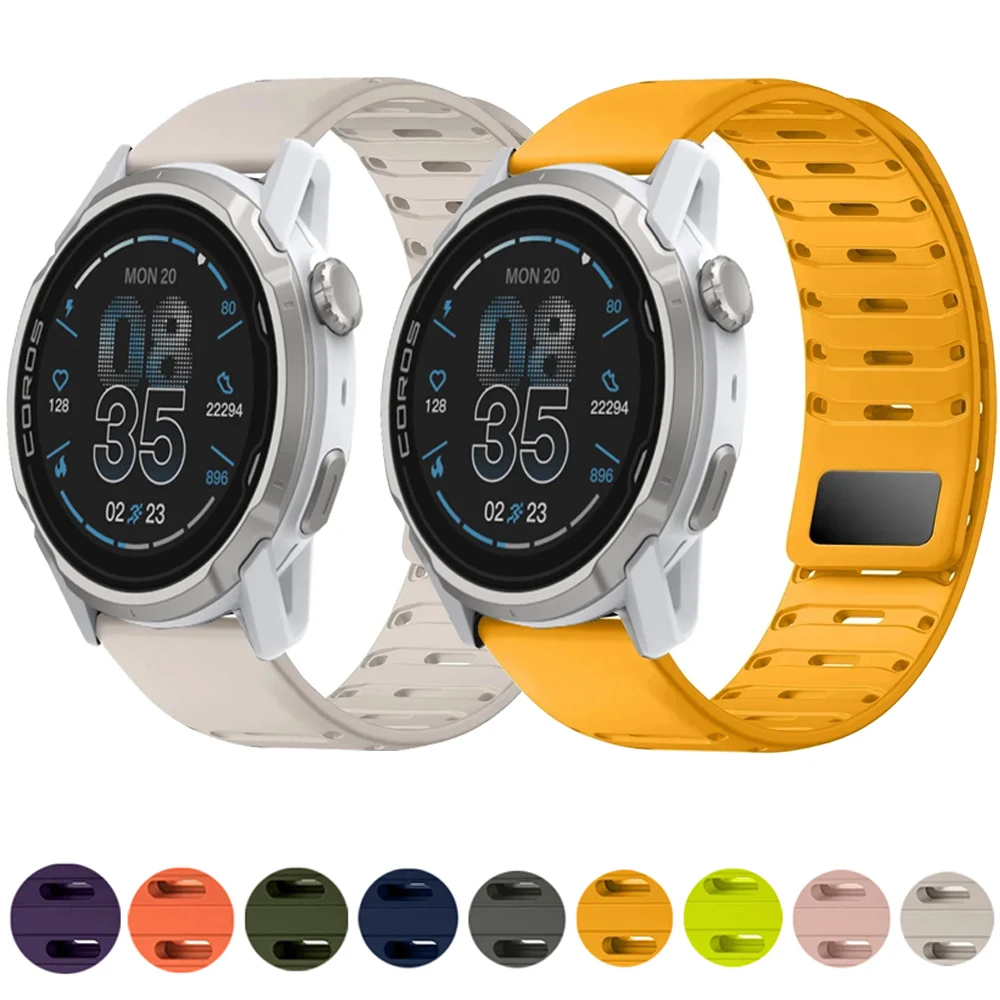 22mm Silicone Strap for COROS APEX 4 42mm/2 Pro/PACE Pro 3 Sport Wristband for Suunto Vertical 2 1/9 Peak Pro/5 Peak/Race 2 Band