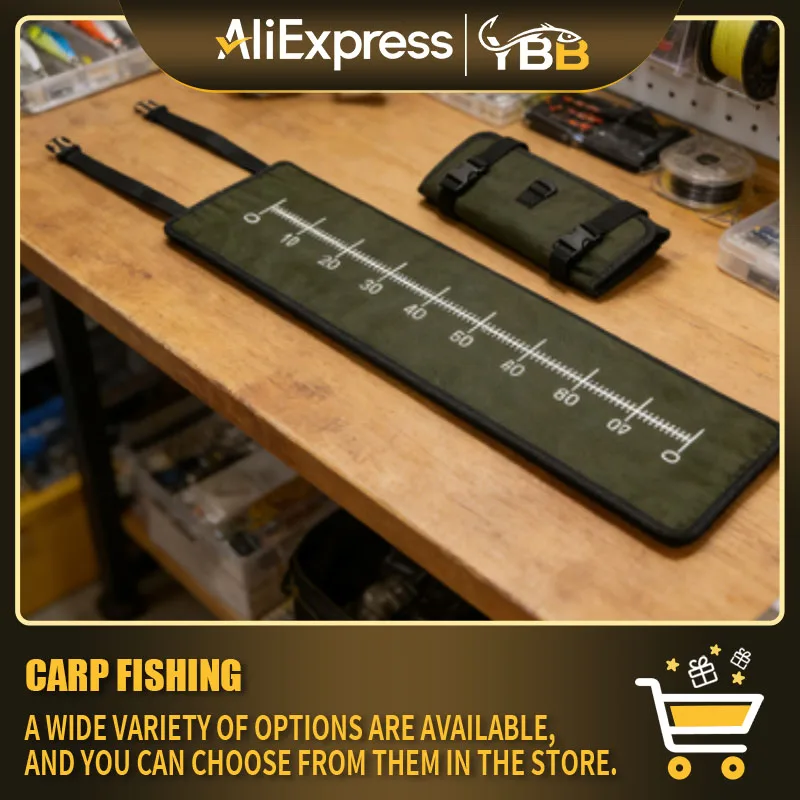 

Рыболовный коврик со встроенной рулеткой, складной и прочный нейлоновый коврик для ловли карпа, водонепроницаемое снаряжение для улицы для начинающих, му