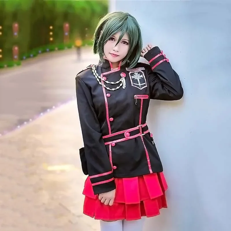 

Anime D.Gray-man Linali Lee Cosplay Costume Women Halloween Carnival Party Show Black Coat + Skirt Uniform Full Sets