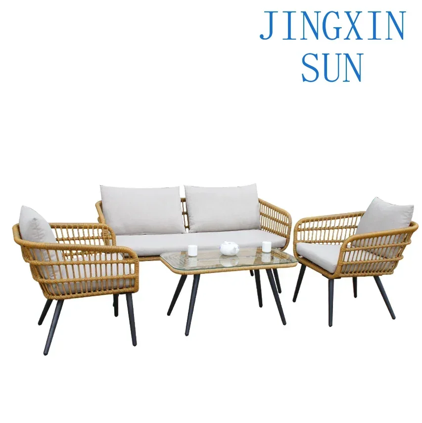 Rattan sofa chair balcony sales department Nordic courtyard outdoor waterproof leisure furniture