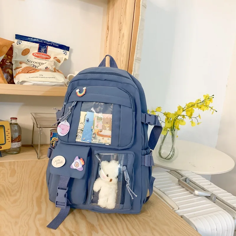GC 2026 Japanese Girls Aesthetic Backpack Cute School Bags For Student Teens Girls Pockets Women Laptop Backpack Harajuku