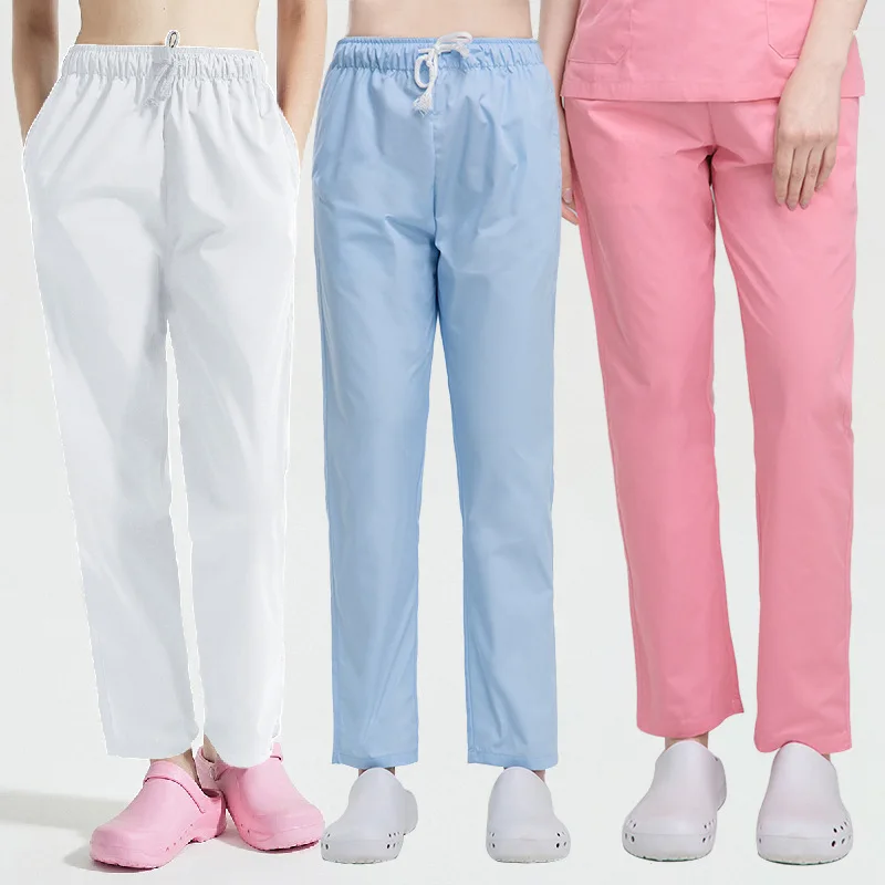 Cotton Medical Nurses Accessories Bottoms High Quality Hospital Scrubs Pants Dental Clinic Pet Workwear Clothes Lab Trousers