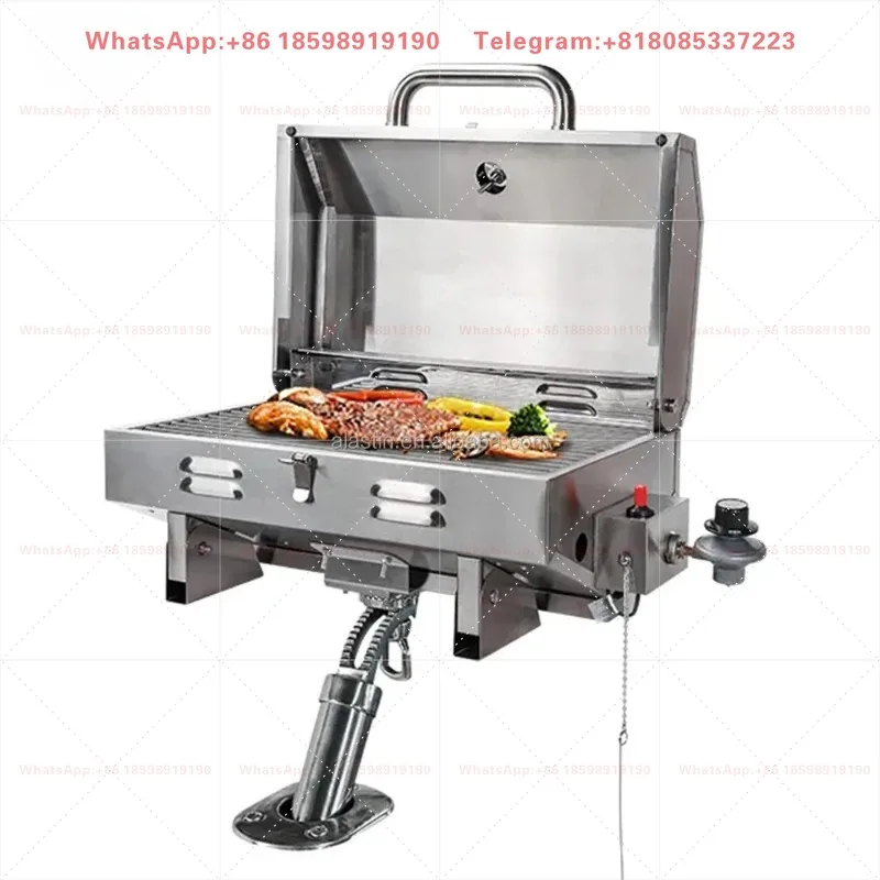 304 Stainless Steel Adjustable BBQ Grill Support Bracket Marine Gas Barbecue For Yacht Ship Outdoor Cooking Accessories