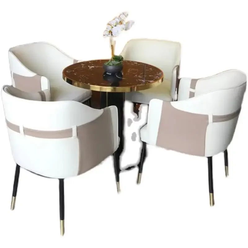 Light luxury sales department reception solid wood dining chairs, hotel clubhouse, furniture modern simple negotiation