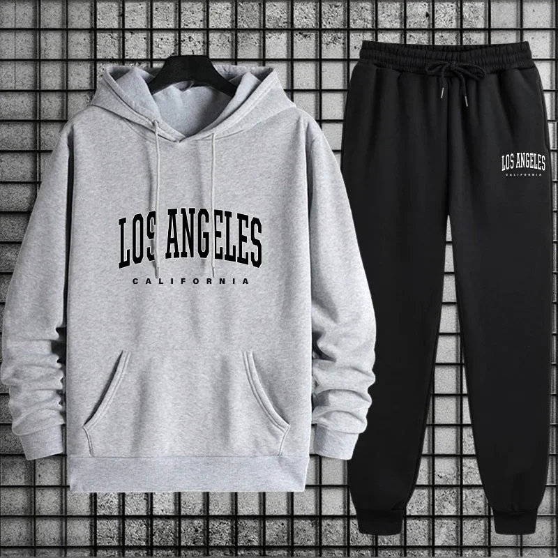 2025 Casual Tracksuit Hoodie + Sweatpants Men's Sportswear Autumn Training Sports Set Male Urban Fashion Warm Sweatshirt Outfit