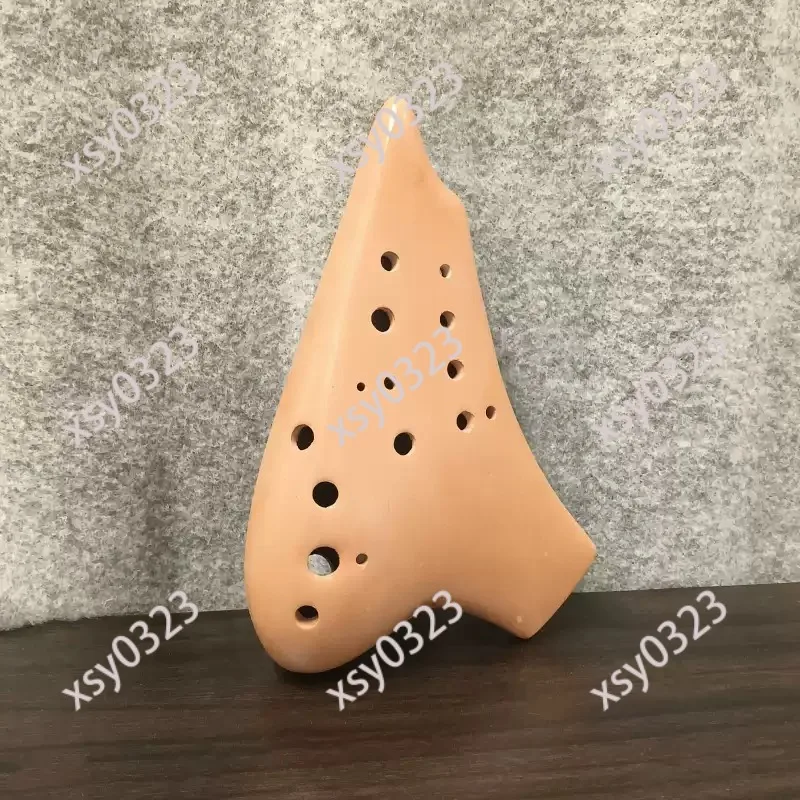 Picture 6: Double Tube Clay Ocarina Alto AC Tone Purple Sand Wind Instrument for Adult Beginner Performance