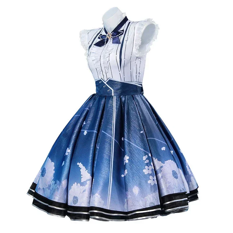New 2025 Game Infinity Nikki Cosplay Costume Girl Blue Dress Lolita Uniform Princess Masquerade Carnival Party Clothes Outfit