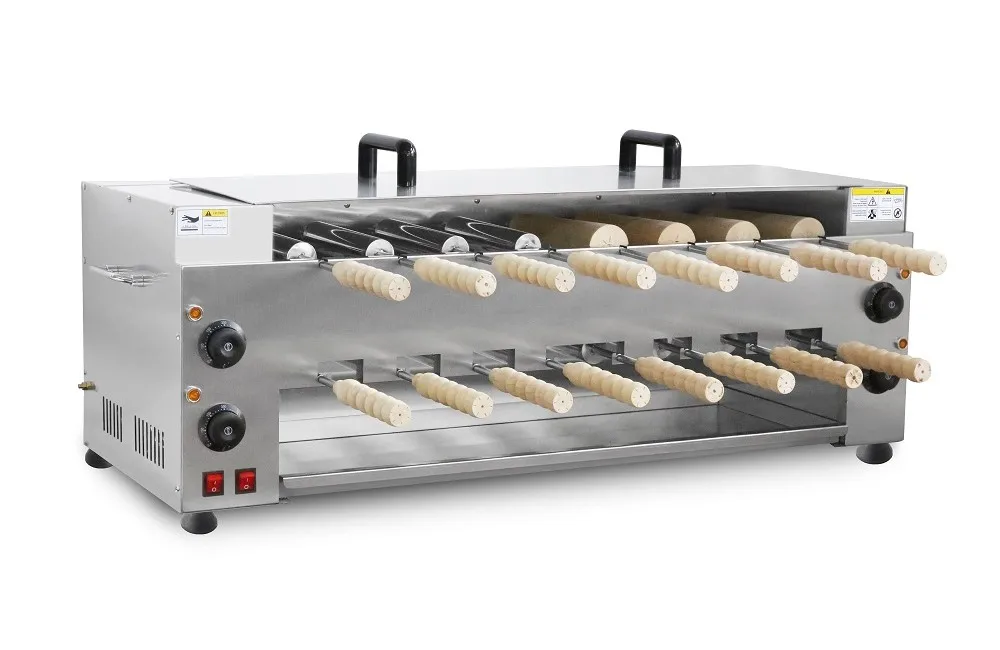 Chimney Cake Oven Roll Grill Machine Stainless Steel Bread Roll Ice Cream Cone Kurtos Kalacs Waffle Maker 220V 110V