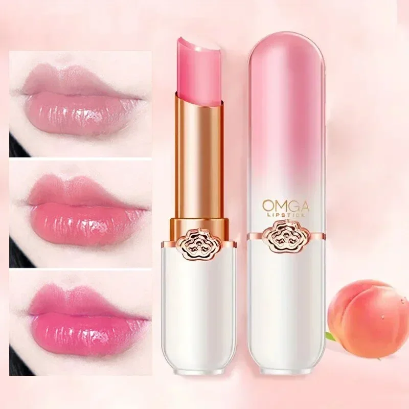Lip Balm Temperature Change Lipstick Long Lasting Moisturizes Peach Lip Balm Natural Lipsticks Girl's Lip Care Beauty Makeup