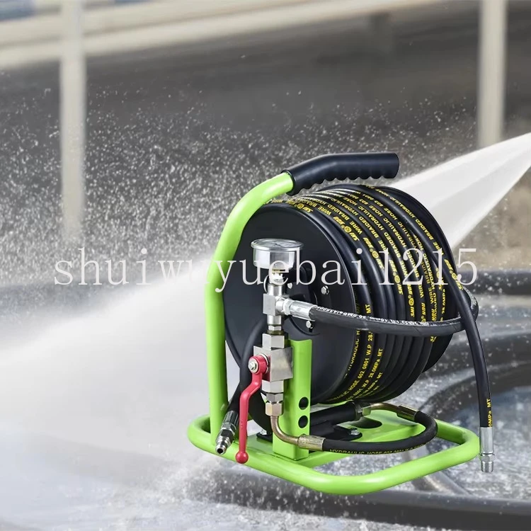 30M Portable High Pressure Power Jet Manual Hand Held Hose Reel for Sewer Jet Cleaning Washer