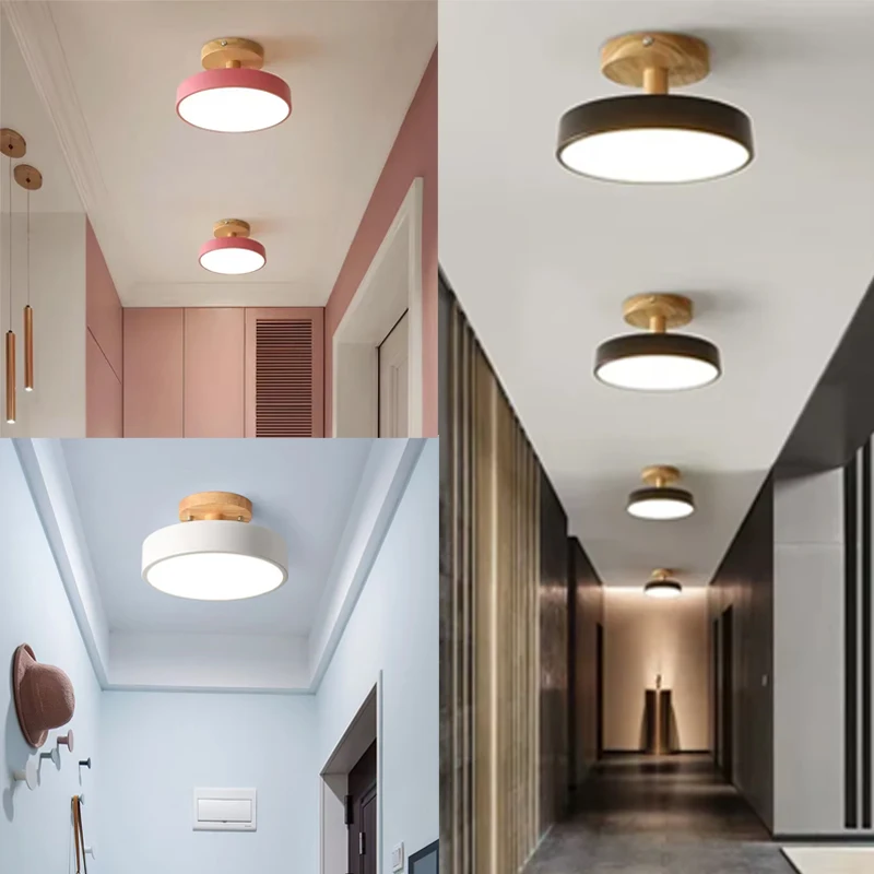 

DINDALLED Modern LED Ceiling Light Round Macaron Color for Bedroom Corridor Closet Nordic Chandelier Indoor lighting fixtures