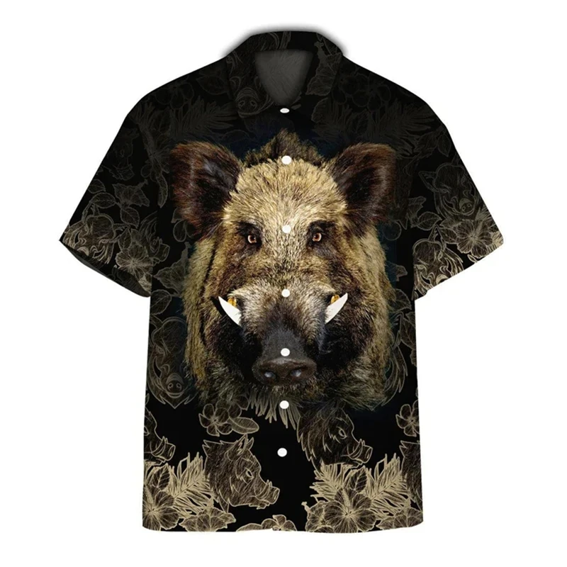 Summer Dog Tropical Plant 3D Print Hawaiian Shirt Men's Women's Harajuku Casual Short Sleeve Blouse Unisex Clothes Streetwear