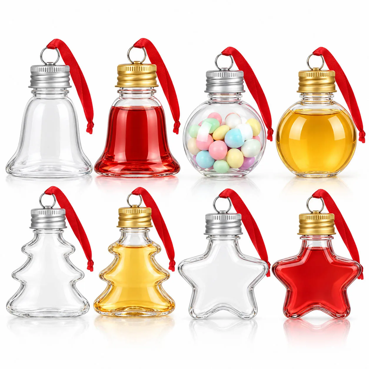 50ml Christmas Ball Milk Tea Juice Cold Drink Water Beverage Bottle Booze Filled Xmas Tree Ornaments Home Outdoor Decoration