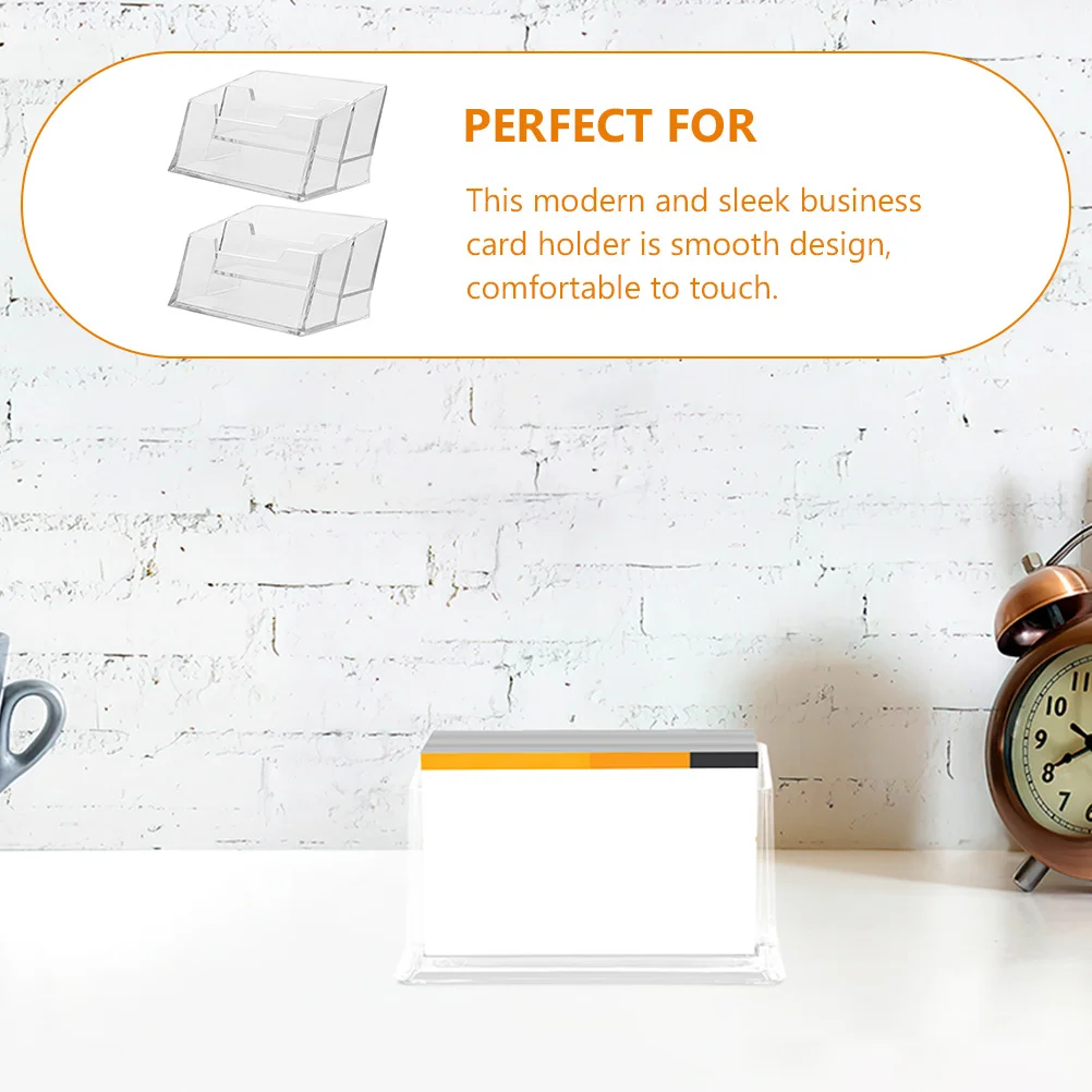 2 Pcs Cards Multiple Business Holder Display Holders Desk Cardholder Transparent Acrylic Office