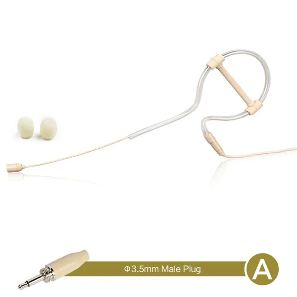 Beige Single Earhook Headset Mic Headworn Microphone 3.5mm 3 Pin 4 Pin XLR Plug For Stage Houses Of  Worship Lecturers