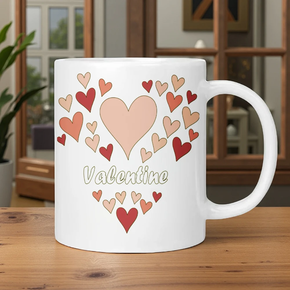 This machine-washable mug features the words 