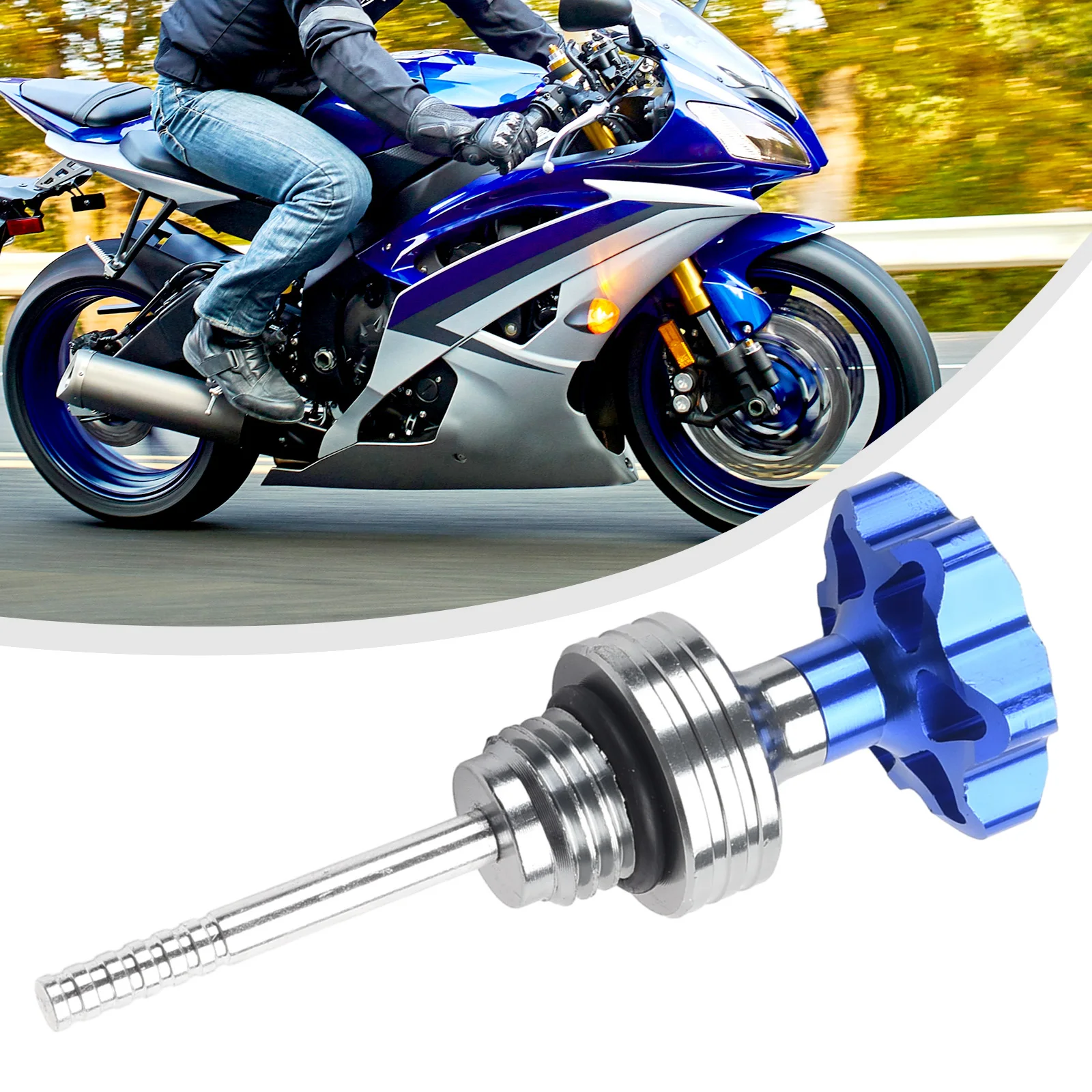 1pc Oil Dipstick Cap Plug For Scooter Motorcycle Engine Engine Crankcase Oil Level Gauge Universal Brand New Aluminum