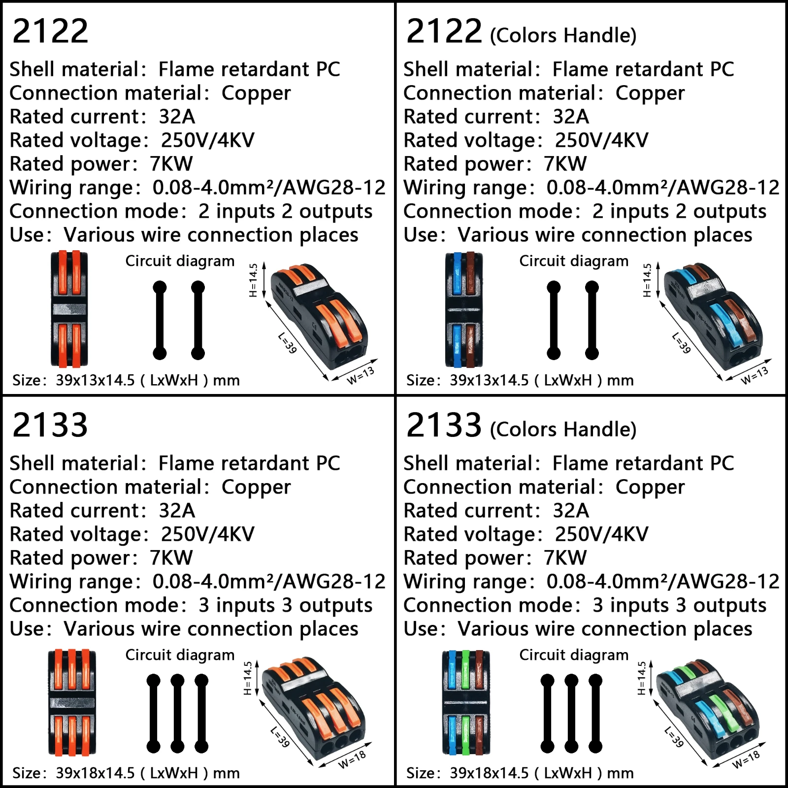 1 in multiple out Quick Wiring Connector Universal Splitter wiring cable Push-in Combined Butt Home Terminal Block 422 2-2