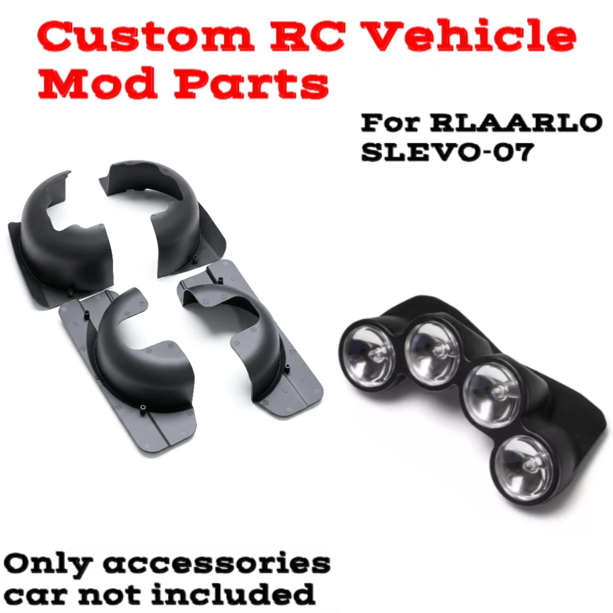 1/7 RC Rally Car Custom Front Spotlight Mud Flap Kit For RLAARLO SLEVO‑07 Scale Simulation Racing Appearance Hobby Accessories
