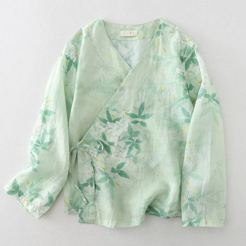 Een irt Top f Rok Set Nieuwe Chinese Sle Reform Song Dynas Hanfu Dameskleding Katoen Lange Sve V-Ne losse Fit