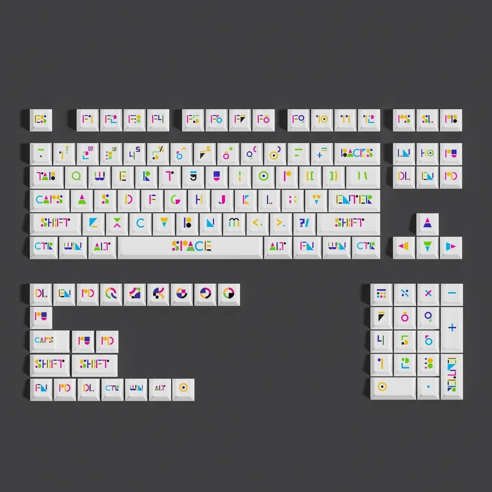 126 Keys Keycaps Cherry Height PBT Thermal Sublimation DIY For 61 87 98 100 104 108 Keys Mechanical Keyboard