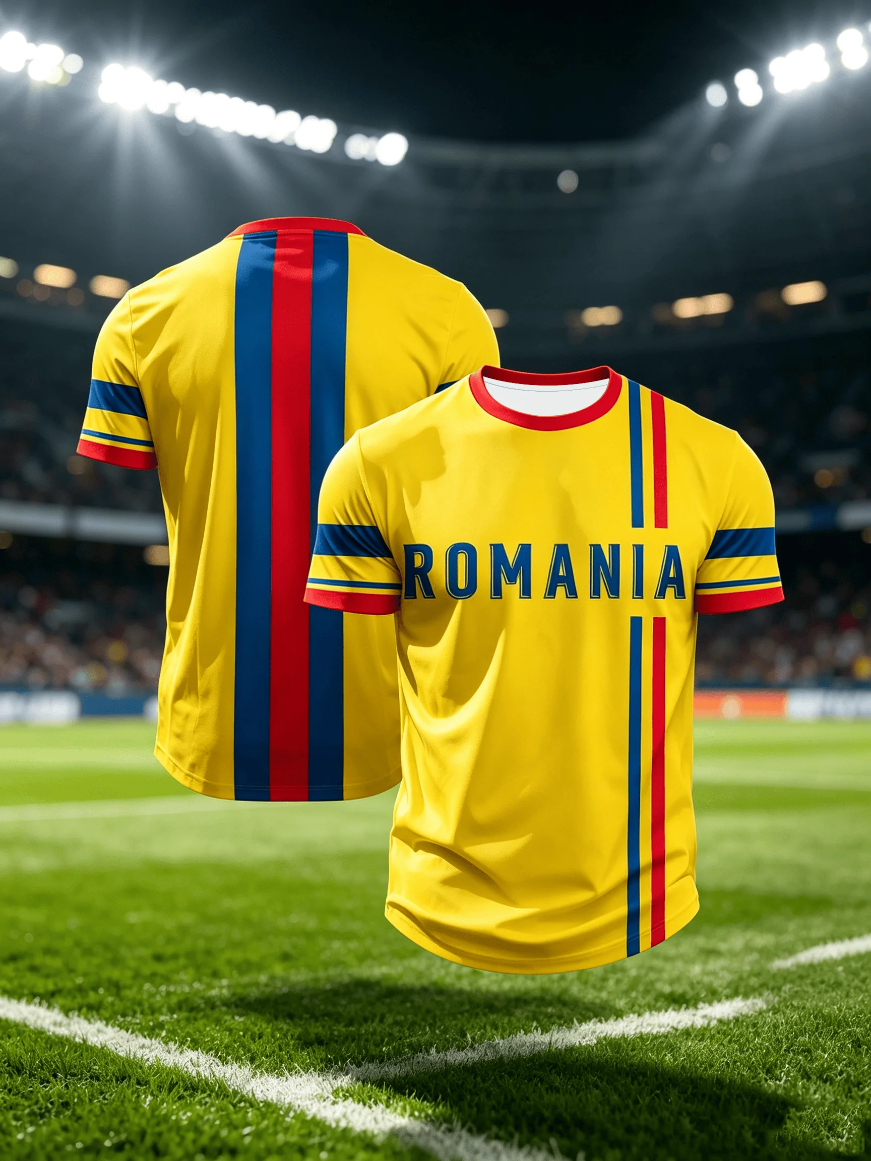 ROMANIA themed football jersey, quick drying breathable fan short sleeved sports T-shirt