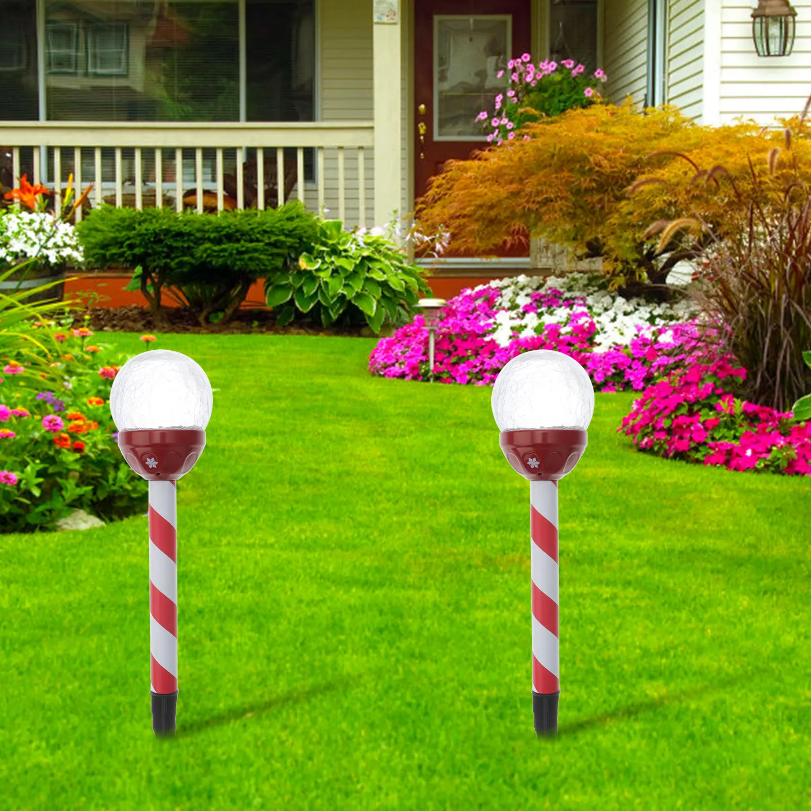 4 قطعة تعمل بالطاقة الشمسية LED أضواء الحديقة مقاوم للماء حصة جبل مصباح الحديقة للممر درب ساحة عيد الميلاد الإضاءة الزخرفية #6