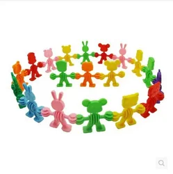 Plastic Small People Construction Building Blocks Souptoys 2-7 Year Old Children Kindergarten Desktop Toys 350g/set