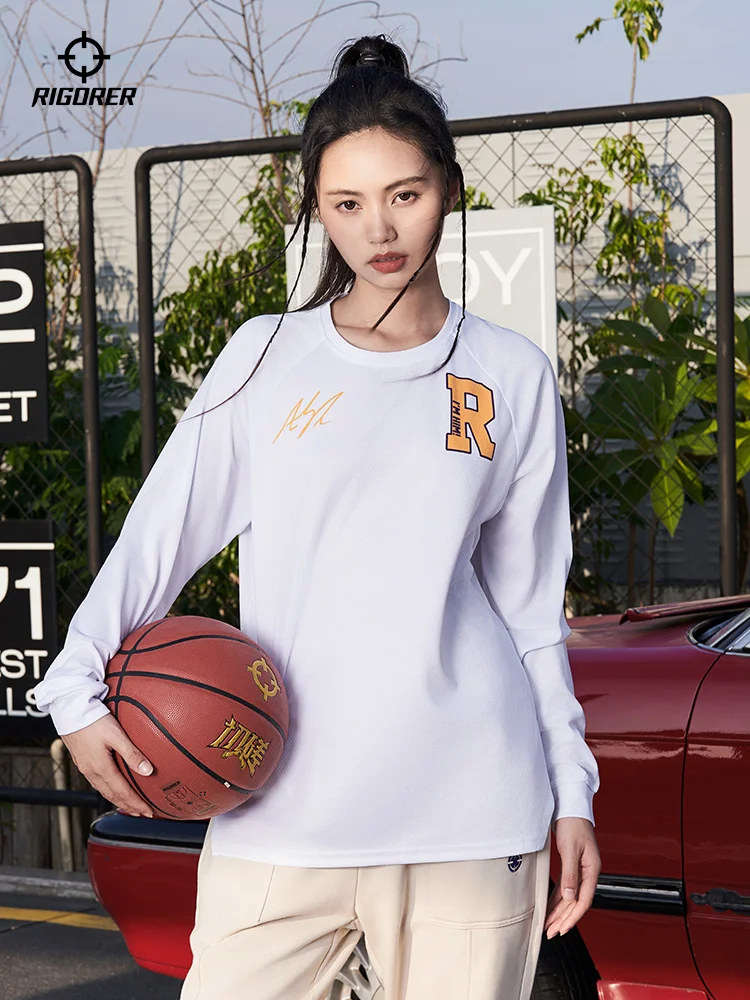 Rigorer Austin Reaves Signature Round Basket T-shirt Couple's Winter Long-sleeved Men's Basketball Loose Sweatshirt For Women