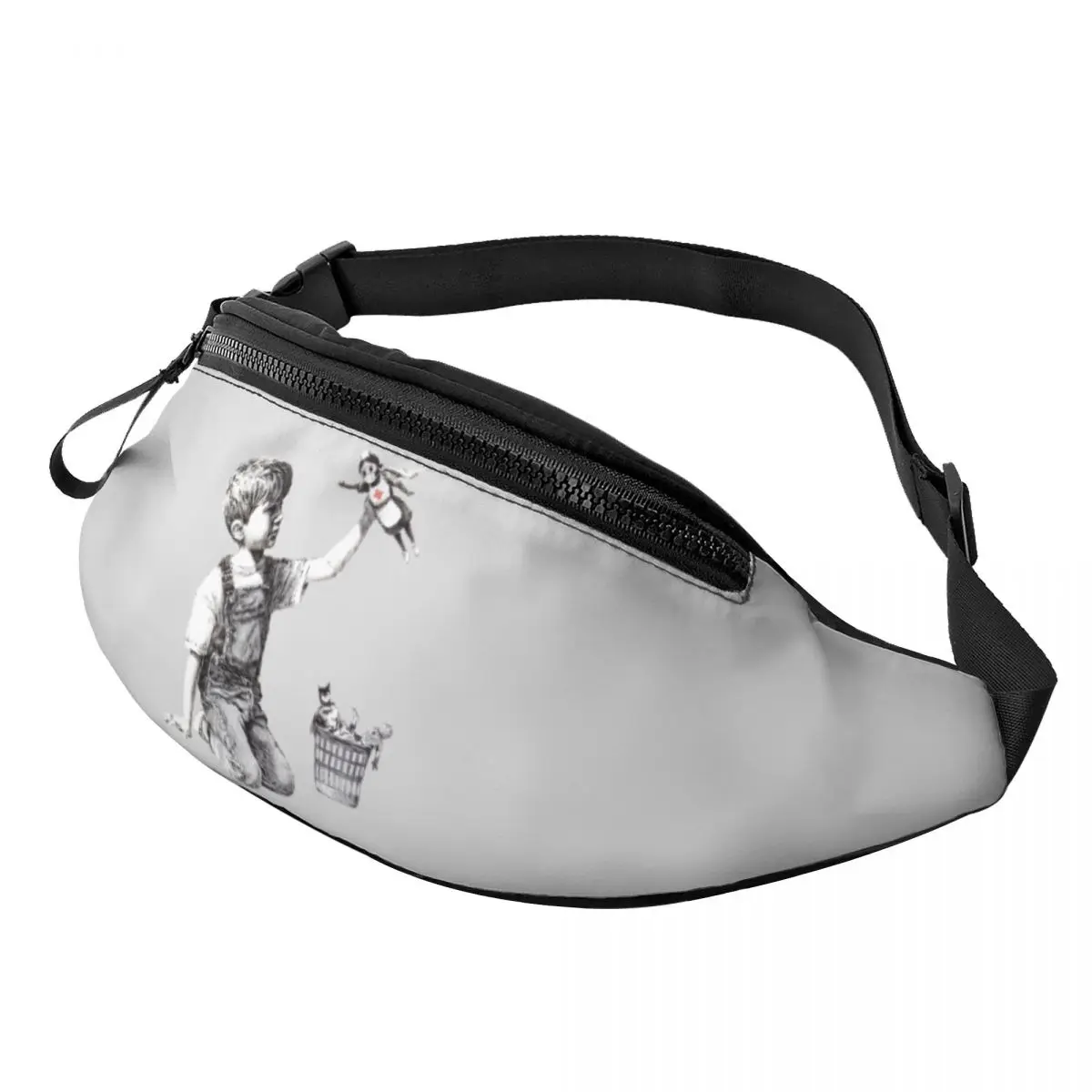 Cool Game Changer Fanny Pack Men Women Banksy Street Graffiti Pop Art Crossbody Waist Bag for Traveling Phone Money Pouch