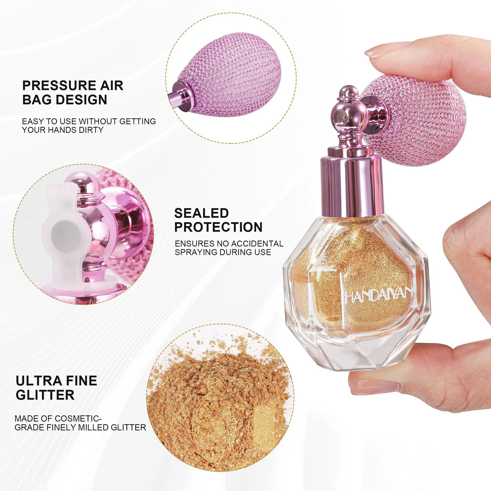 Body Brightening Glitter Highlighter Spray Airbrush Spray Bottle Mini On-the-go Refill Spray