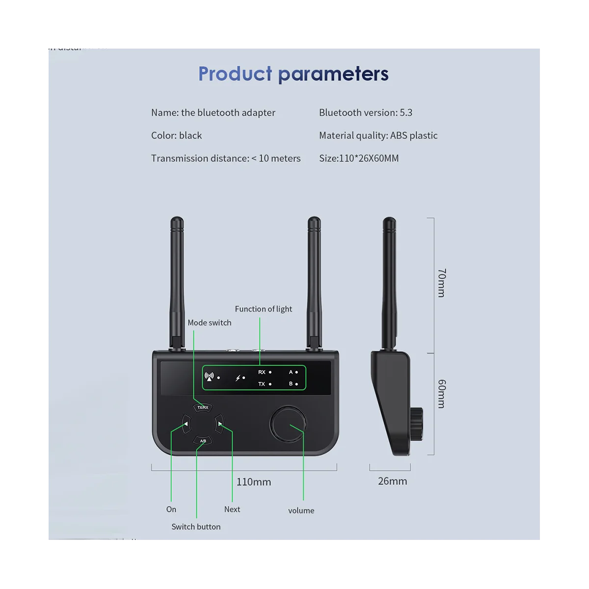 A57G-Bluetooth Sender Empfänger BT5.3 3,5 mm Aux Jack RCA Wireless Audio Musik Adapter für TV Auto PC Kopfhörer