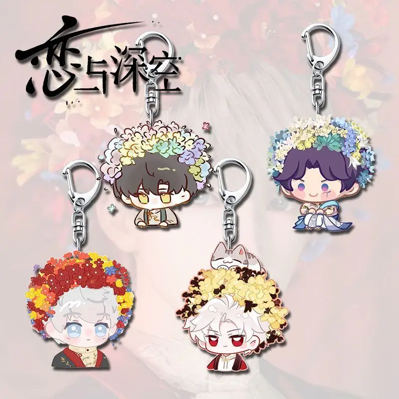 Gantungan Kunci Akrilik Kreatif Lucu Xavier Caleb Sylus Rafayel Zayne Love and Deepspace, Aksesoris Animasi, Dekorasi Tas Ransel, Hadiah