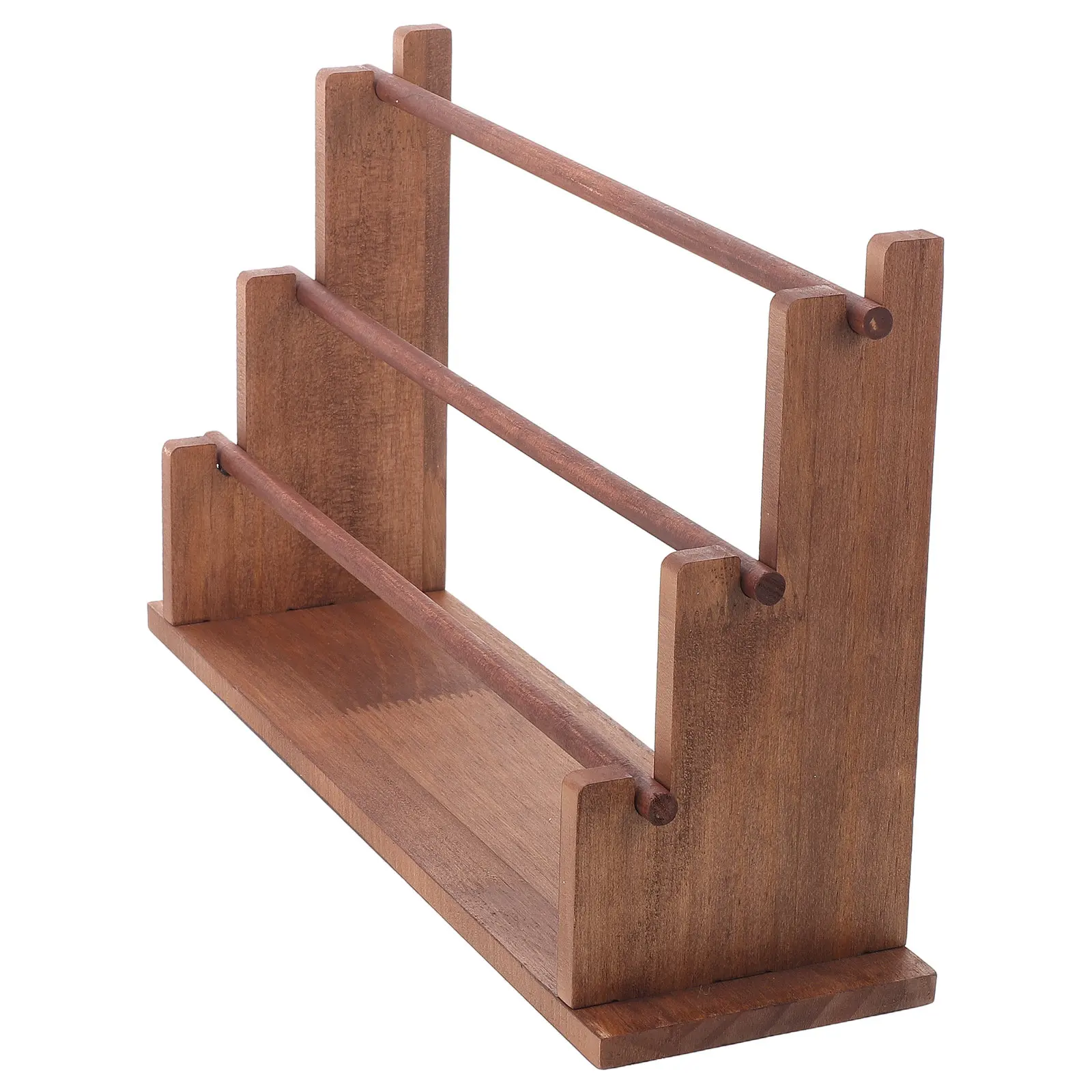 3-Tier Ribbon Storage Rack Solid Wood Organizer Floral Craft Supplies Display Stand for Ribbon Spools Sewing Wreath Tape Holder