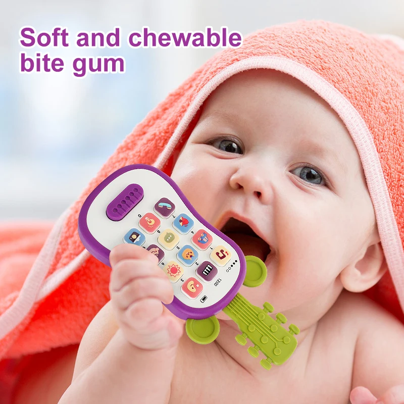 Bebê educação precoce brinquedos guitarra telefone som brinquedos criança multi funcional telefones de música telefones analógicos máquina de história para crianças