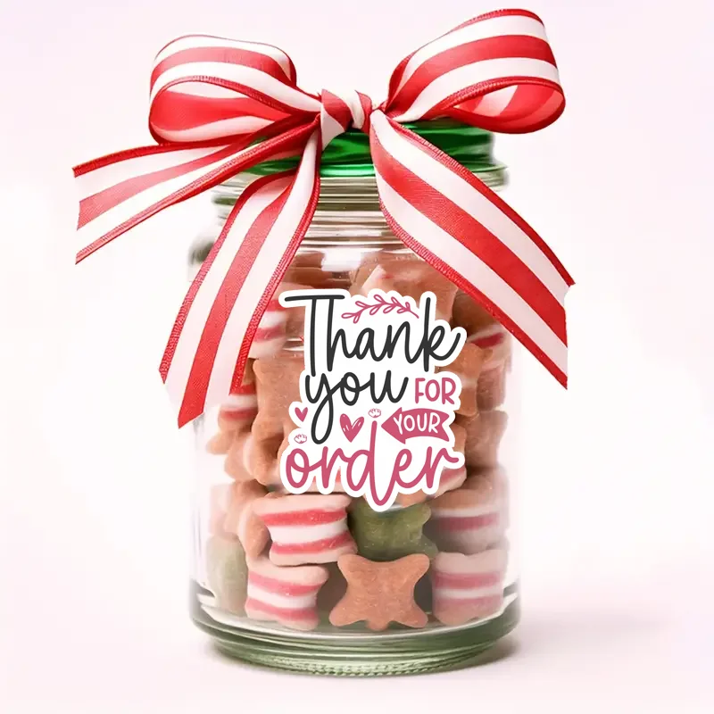 200Piece/roll  Thank You for Your Order Stickers,  Handmade Labels for Baking Packaging, Envelope Sealing, - view 4