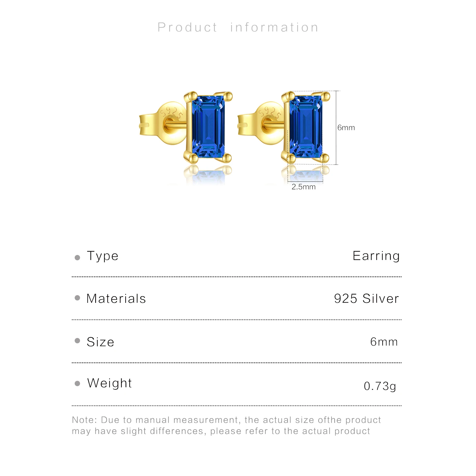 ANDYWEN 925 Sterling Silver Colorful Rainbow Square Stud Earring White Purple Gemstone Piercing Ohrringe Pendiente Fine Jewelry