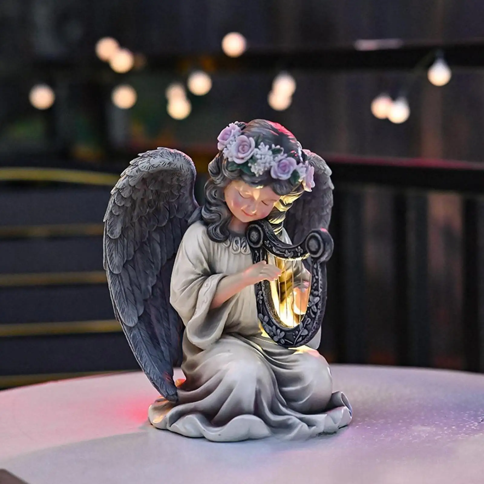 

Angel Solar Garden Statue Resin with Solar Light Yard Art Decor for Landscape Pathway Outside Home Decoration Housewarming Gift