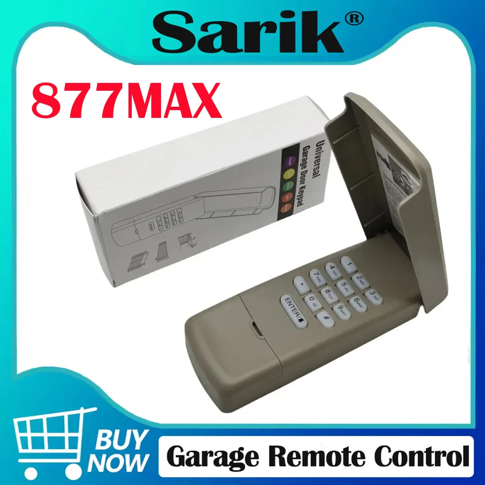 

877MAX 377LM 977LM Wireless Keypad Gate Control Remote Keypad Garage Door Opener 310/315/390MHZ 877MAX Wireless Keypad