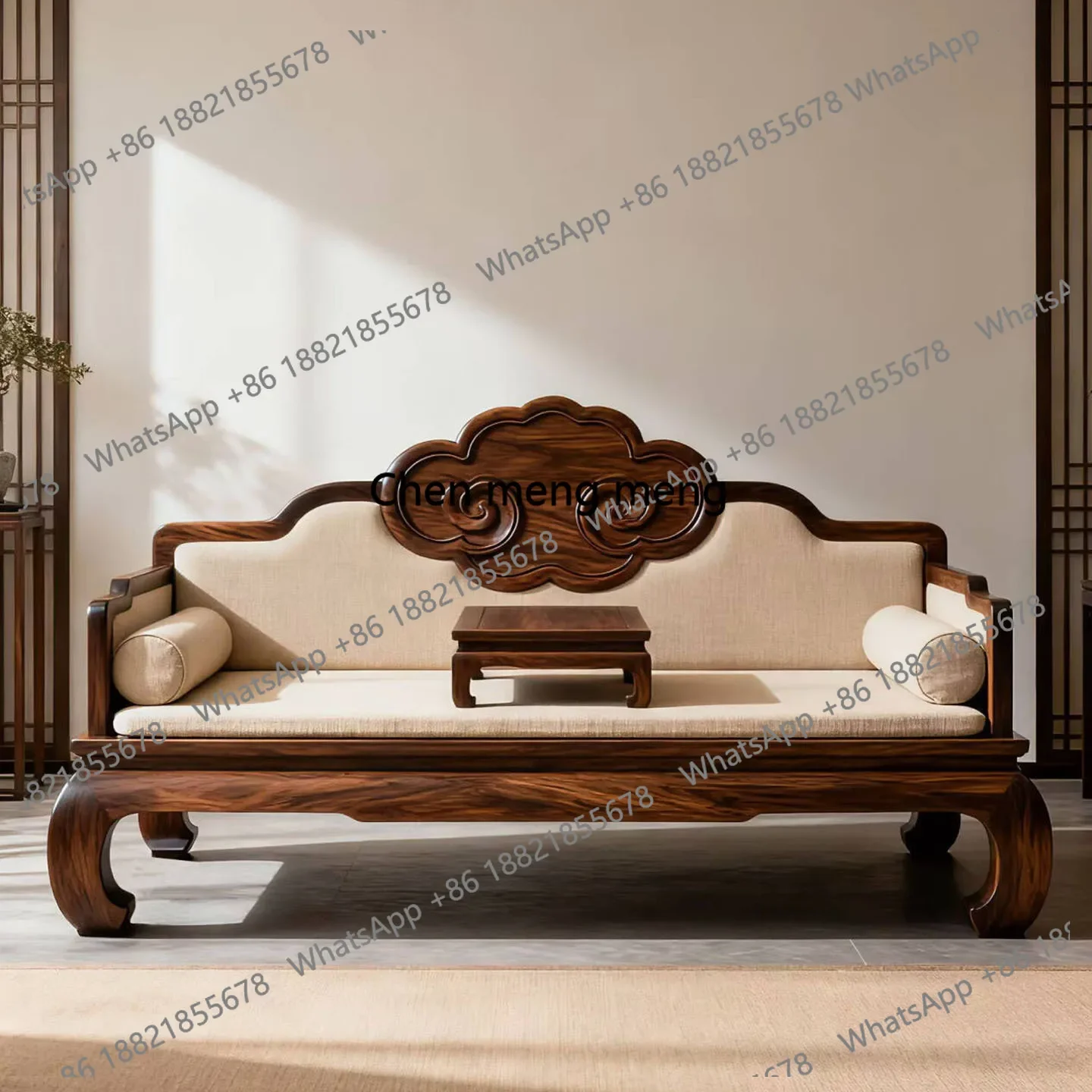 

cc182New Chinese black walnut Arhat bed Song aesthetic solid wood Arhat couch living room sofa couch