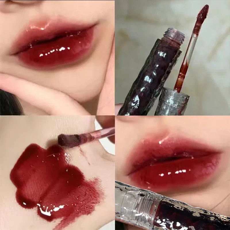 Liquid Lipstick Dyed Lip Glaze Moisturizing Mirror Water Light Non-Stick Cup Lip Gloss Waterproof Lasting Red Lip Tint Cosmetics