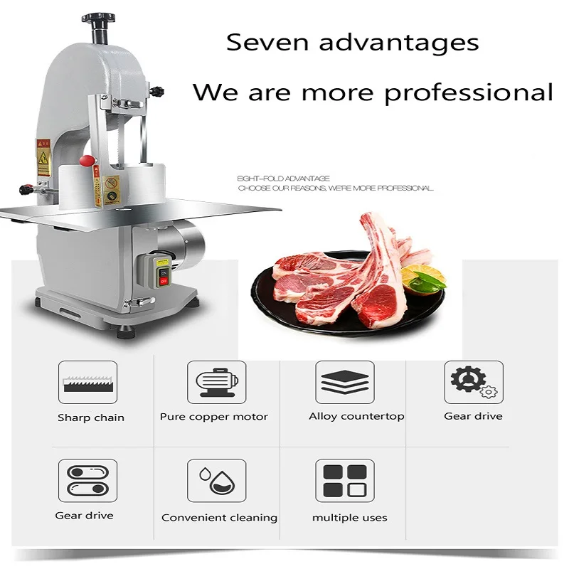 

Bone Sawing Machine Commercial Fish Cow Steak Frozen Meat Cut Ter Table Electric Band Saw Bone Meat Cutting Machine For Sale