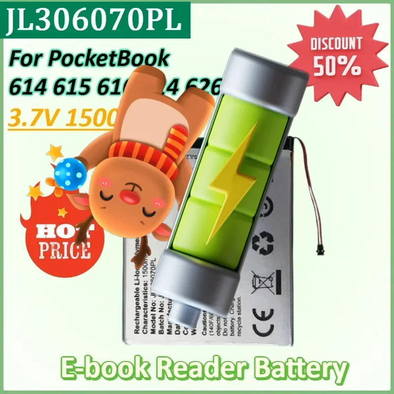 

JL306070PL 3.7V 1500mAh Replacement Battery for PocketBook 614 615 616 624 626 Ebook High Capacity Backup Batteries