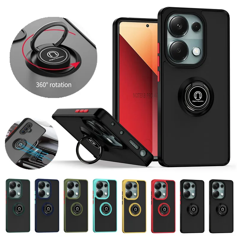 Rüstung Fall Für Xiaomi Redmi Hinweis 13 Pro 5G Hinweis 13 Pro + Plus Schutzhülle Ring Magnetische Halter stehen Coque Funda Capa