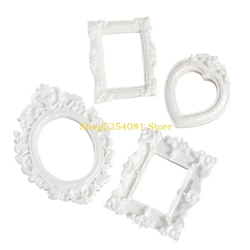 AXYC Resin Picture Frame Mini Picture Frame Antique Photo Frame Tiny Baroques Ornate Frame for DIY Manicure Jewelry Display