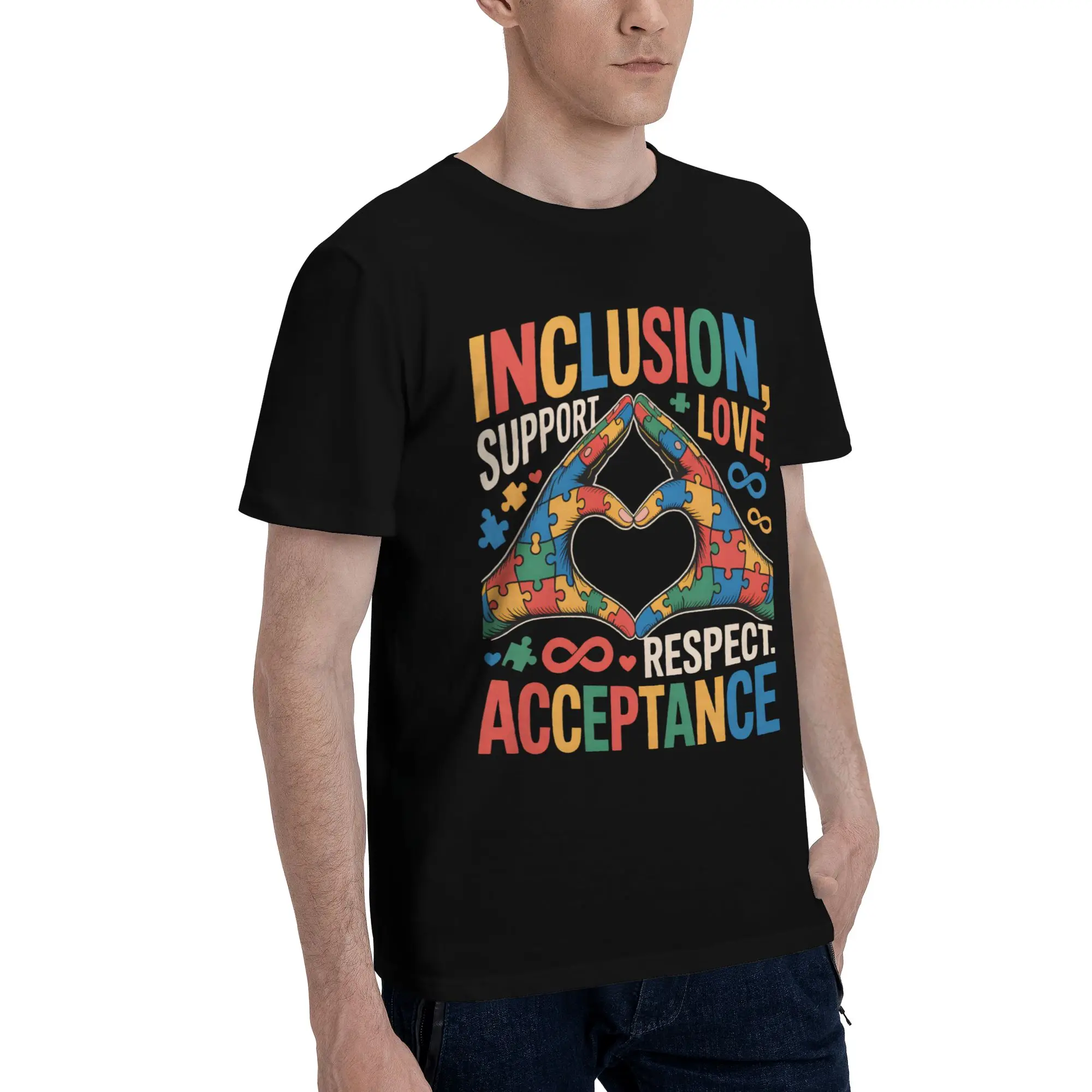 Autism Awareness Respect Love Support  Merch Men Women T Shirt Cotton Tee Print  T-shirt Clothing