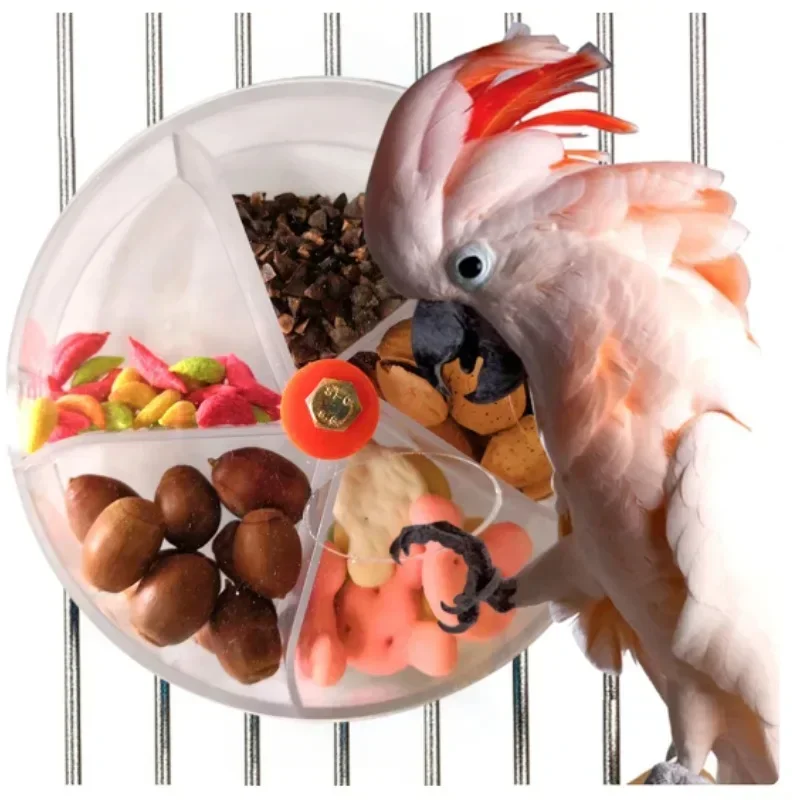 Parrot Gnawing Toy Bird Toy Wheel Cake Foraging Food Interactive Feeding Toy Foraging Ball Grid Food Box Parrot Toys