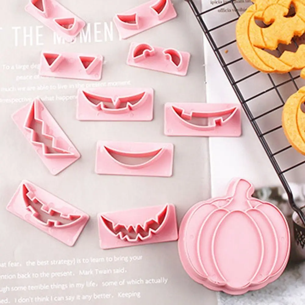 Emporte-pièce en Plastique en Forme de Citrouille 3D, Moule à Biscuits Rose Mignon, Gaufreur pour Halloween