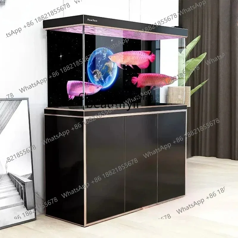R cc182l Super White Fish Tank Living Room Small Bottom Filter Ecological Fish Tank New  Aquarium Dragon Fish Tank